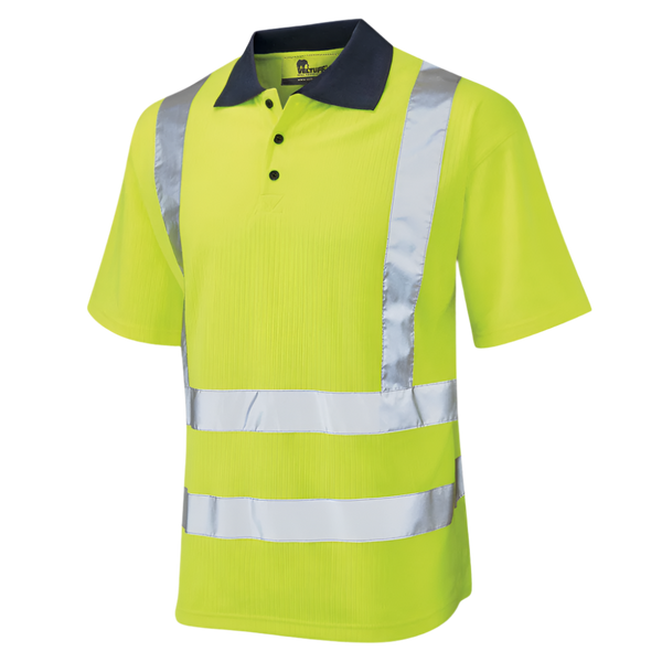 'Paddington' Ribbed-Knit Hi-Vis Polo Shirt