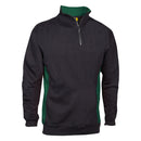 Two Tone Quarter Zip Sweatshirt (Orange and Green)