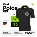 5x Work Polo Shirt With Logo Bundle