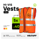 5x Hi-Vis Safety Vests With Logo Bundle