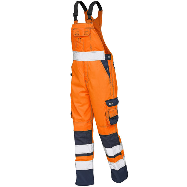 VELTUFF® Hi-Vis Bib & Brace Overalls - Orange/Navy