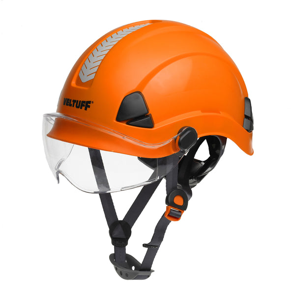 VELTUFF® Safety Helmet with Visor - Orange
