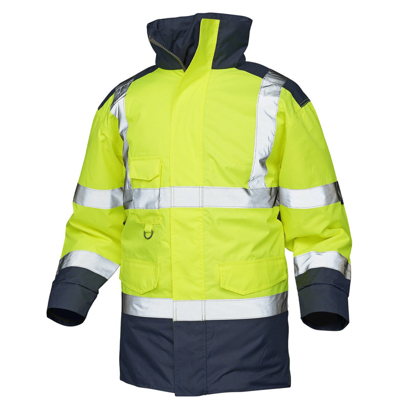 VELTUFF® Reflex Hi-Vis Waterproof Jacket - Yellow/Navy