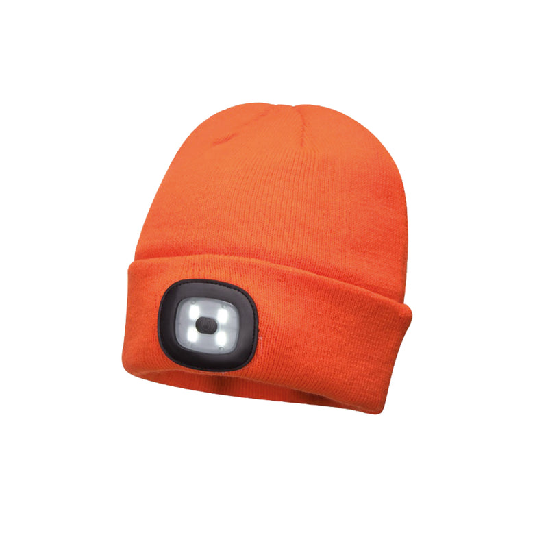  LED Headlight Beanie - Orange