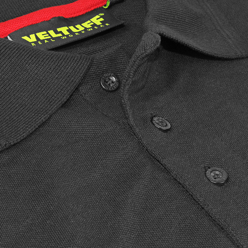 VELTUFF® Two Tone Work Polo Shirt - Buttons