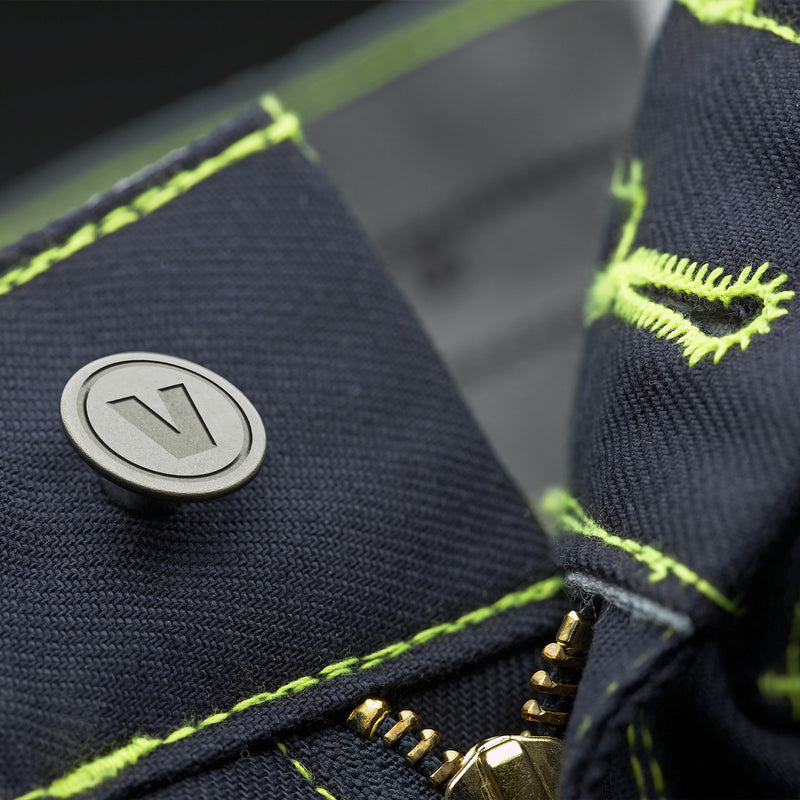 VELTUFF® Hi-Vis Cargo Pocket Trousers - Waist Button