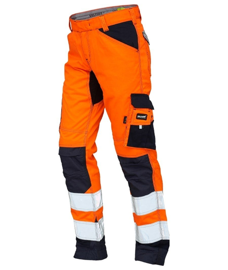 VELTUFF® Reflex Hi-Vis Trousers - Orange/Navy
